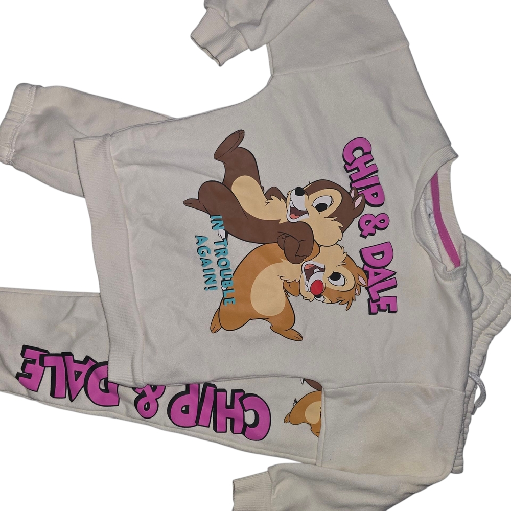 Chip & Dale White Sweatshirt and Pants Set